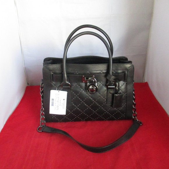 Michael Kors Hamilton Micro Stud E / W Satchel $398 Black #026
